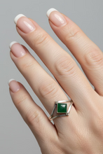 Load image into Gallery viewer, Green Jade sterling silver rings  sizes 3, 13 &amp; 14  (AD14)
