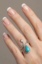 Load image into Gallery viewer, Turquoise Snake Sterling silver ring size 6  (DC61)
