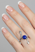 Load image into Gallery viewer, Lapis Lazuli Snake Sterling silver ring sizes  7    (DC64)
