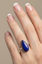 Load image into Gallery viewer, Lapis Lazuli Sterling silver ring sizes   7   (DC107)
