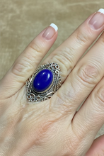 Load image into Gallery viewer, Lapis Lazuli sterling silver ring size 7   (AC38)
