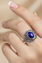 Load image into Gallery viewer, Lapis Lazuli sterling silver ring size 8   (AC43)
