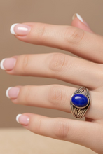 Load image into Gallery viewer, Lapis Lazuli sterling silver ring size 8 (AC63)
