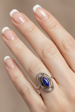 Load image into Gallery viewer, Lapis Lazuli Sterling silver ring sizes  7 1/2    (DC48)
