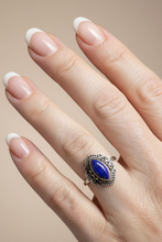 Load image into Gallery viewer, Lapis Lazuli sterling silver ring size 6  (AC78)
