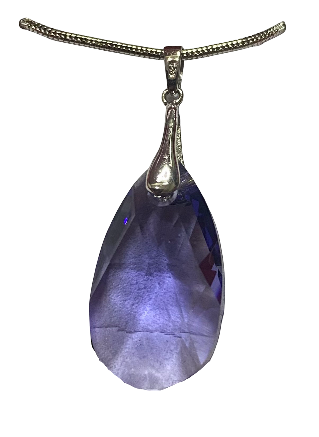 Swarovski crystal purple sterling silver pendant  (SWN-2)