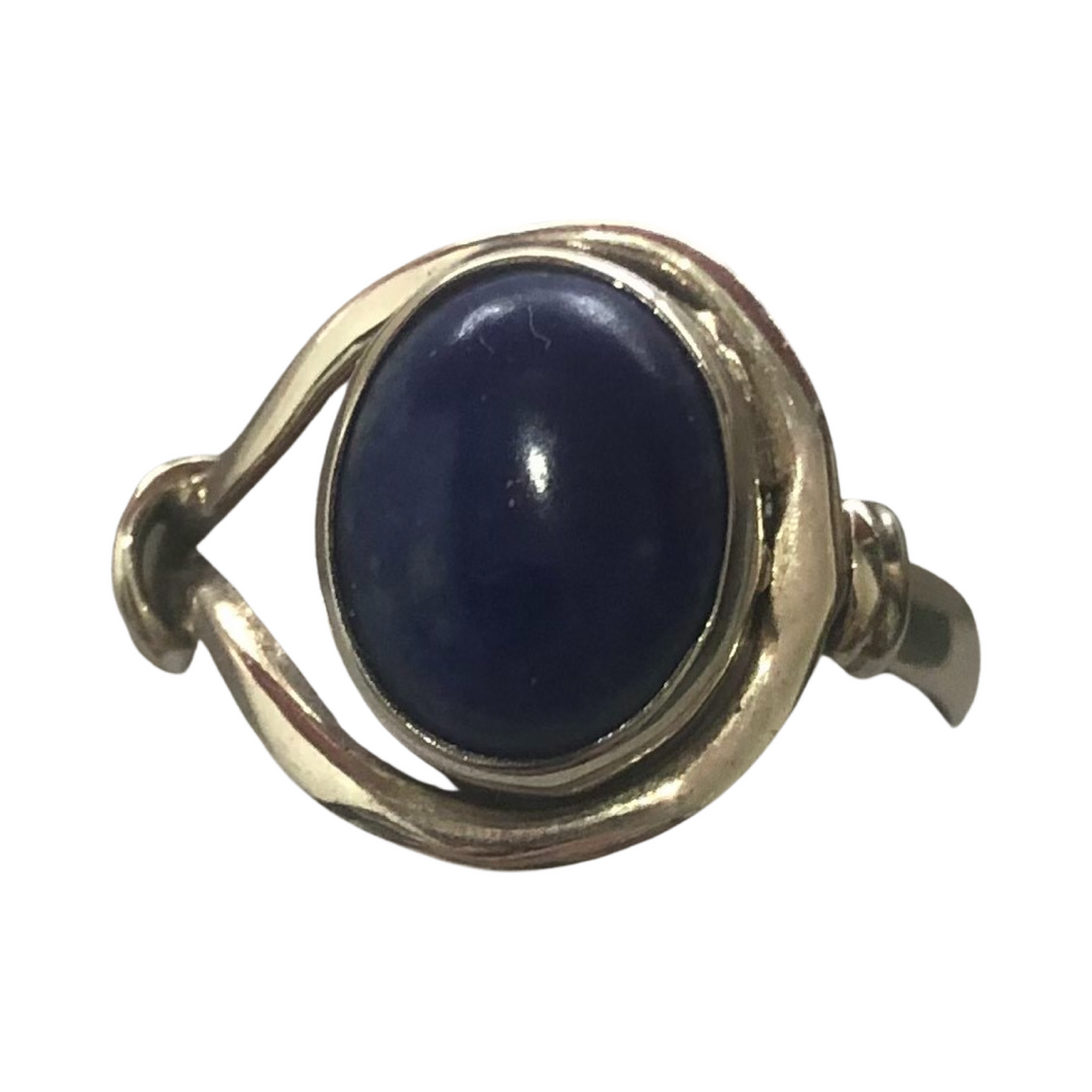 Lapis Lazuli ring sterling silver ring size 6   (AC74)
