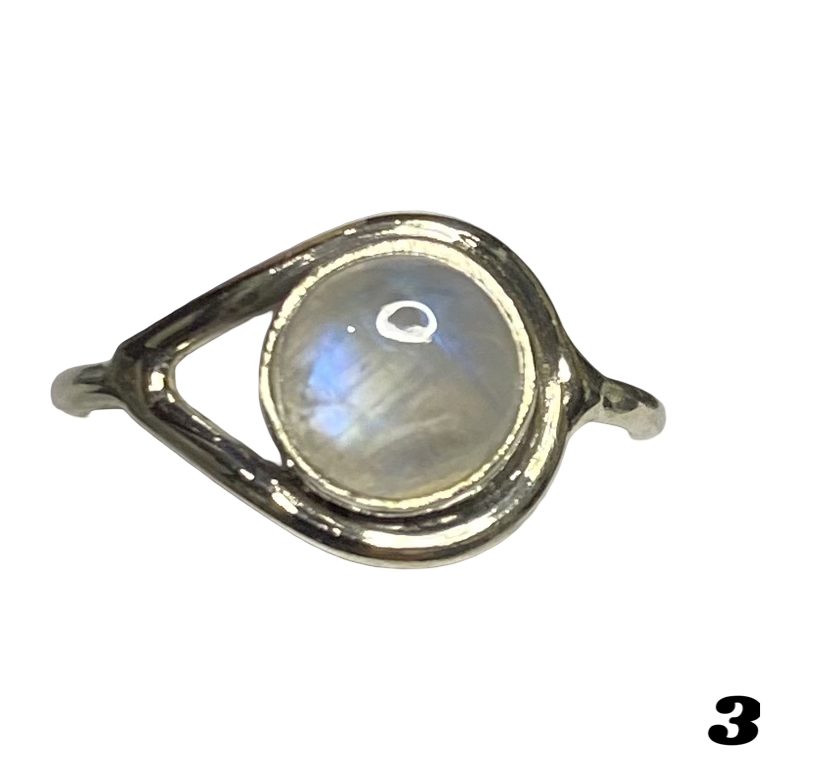 Moonstone Sterling Silver ring size  3, 4, 5, 6, 7, 8, 9, 10, 11, 12, 13  BR033