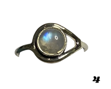 Load image into Gallery viewer, Labradorite Sterling Silver ring size 3, 4, 5, 6, 7, 8, 9, 10, 11, 12, 13    BR034
