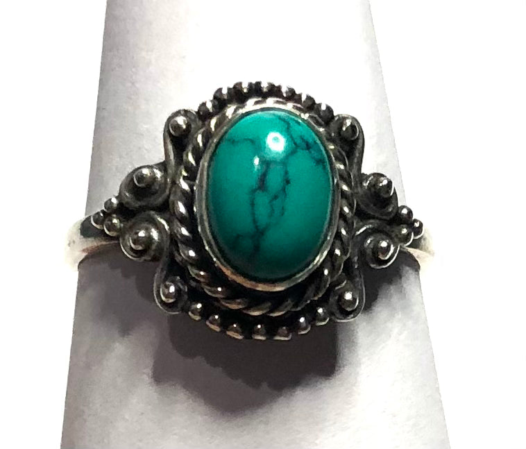 Turquoise Sterling silver ring size 7  (DC271)