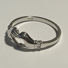 Load image into Gallery viewer, Sterling silver Heart Hands ring.  Sizes 4, 5, 6, 7, 8, 9, 10, 11, 12. SD09
