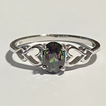 Load image into Gallery viewer, Sterling silver CZ mystic Topaz ring.  Sizes 4, 10. SD23
