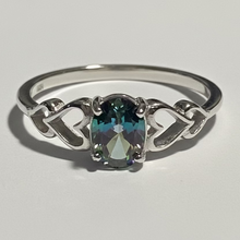 Load image into Gallery viewer, Sterling silver CZ mystic Topaz ring.  Sizes 4, 10. SD23
