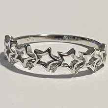 Load image into Gallery viewer, Sterling silver CZ stars ring.  Sizes 5, 6, 7, 9. SD28
