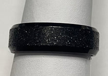 Load image into Gallery viewer, Stainless Steel Black Glitter ring. sizes 5, 6, 7, 10, 11, 12      RW20
