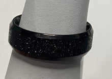 Load image into Gallery viewer, Stainless Steel Black Glitter ring. sizes 5, 6, 7, 10, 11, 12      RW20
