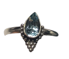 Load image into Gallery viewer, Blue Topaz Sterling silver ring sizes 3, 4, 5, 6, 7, 8, 9, 10, 11, 12, 13, 14 (BR028)
