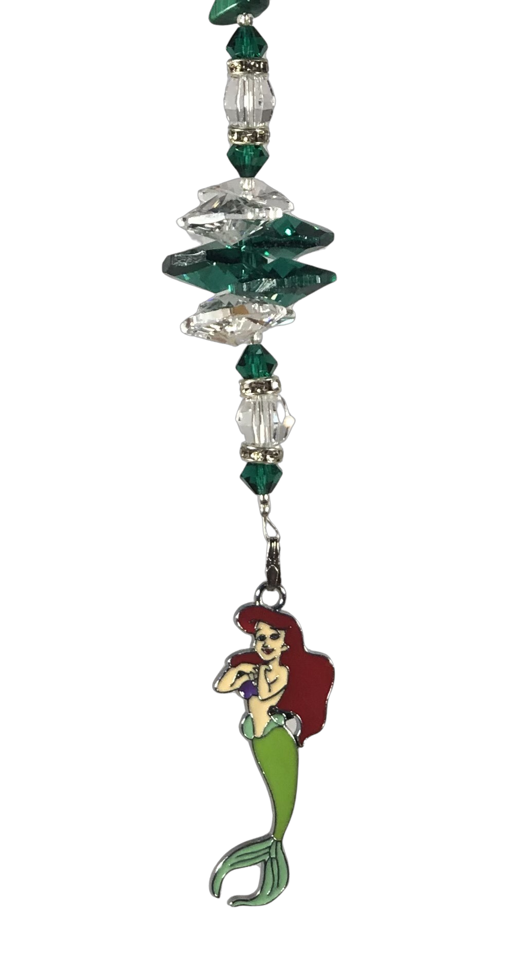 Little Mermaid - Ariel crystal suncatcher, decorated with malachite gemstone