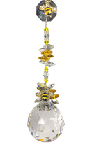 Load image into Gallery viewer, This beautiful Crystal ball suncatcher which is decorated with a bees and Citrine

