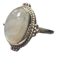 Load image into Gallery viewer, Moonstone Sterling silver ring size  6, 11, 12, 13, 14 (BR017)
