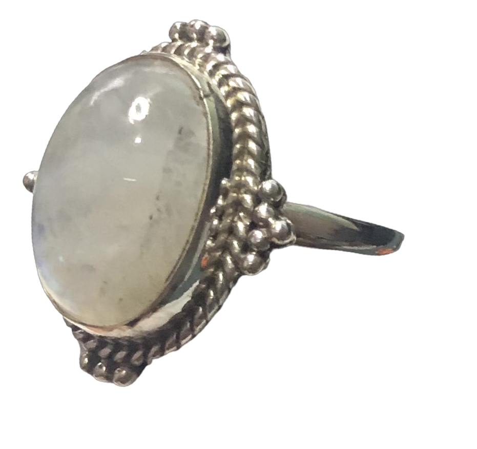 Moonstone Sterling silver ring size  6, 11, 12, 13, 14 (BR017)