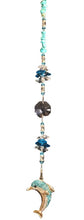 Load image into Gallery viewer, Dolphin Sparkle suncatcher which is decorated with crystals and Turquoise
