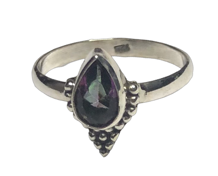 Mystic Topaz Sterling silver ring sizes 3, 4, 5, 6, 7, 8, 9, 10, 11, 12, 13, 14 (BR027)