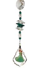 Load image into Gallery viewer, The Little Mermaid - Ariel crystal suncatcher, decorated with 50mm Starburst crystal and malachite gemstone.
