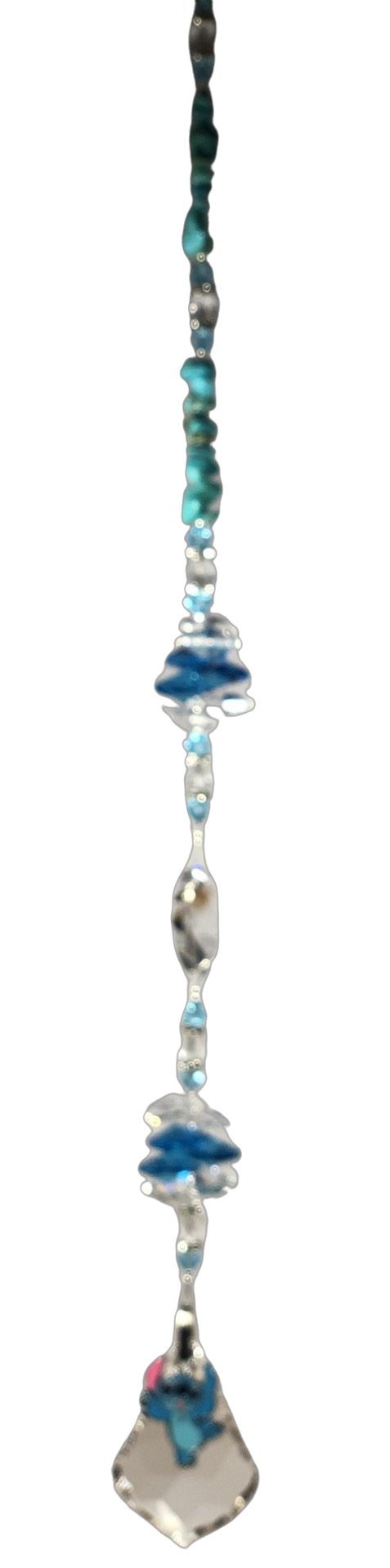 Stitch crystal suncatcher with turquoise gemstones