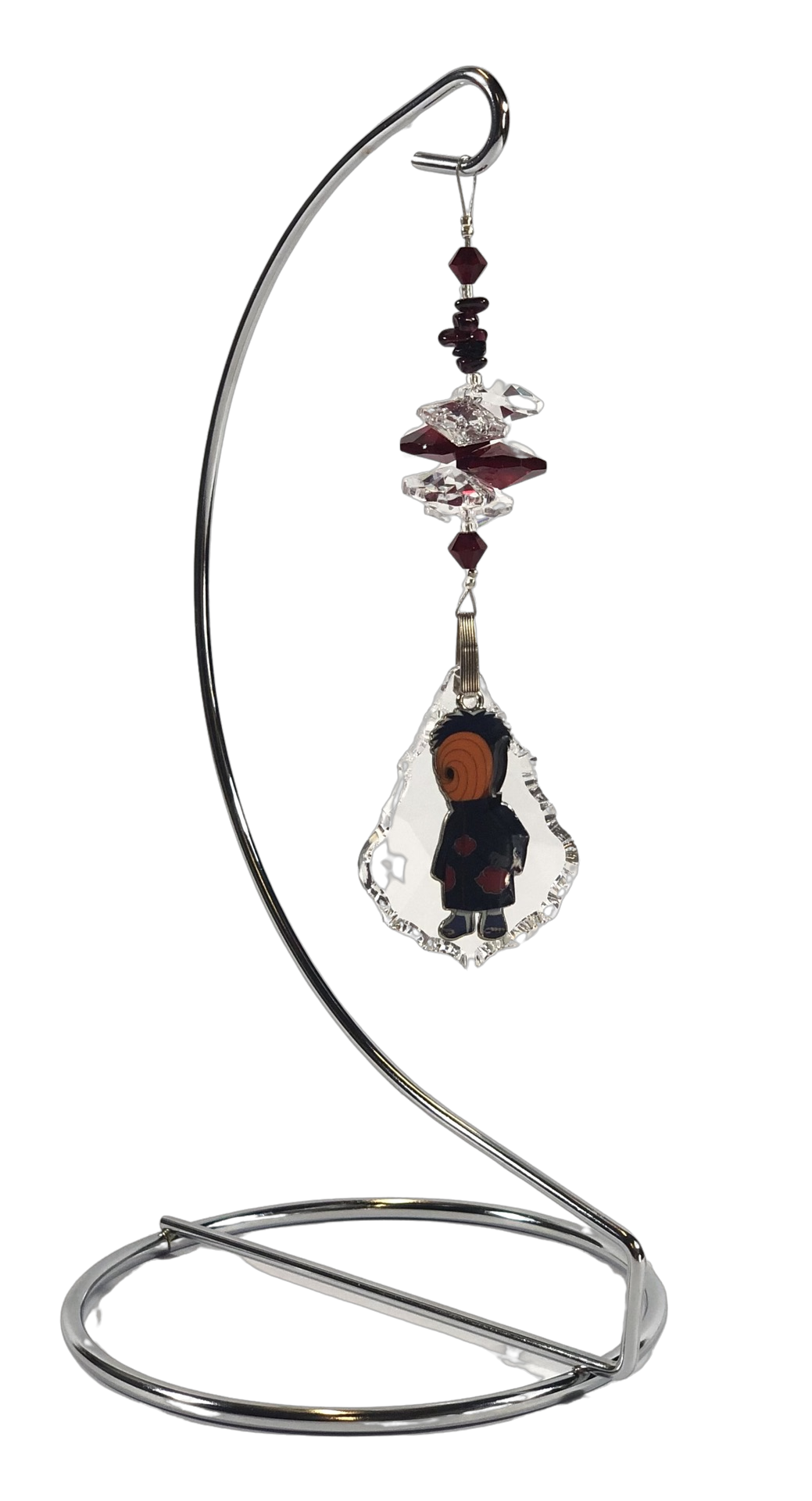 Naruto - The Good Boy crystal suncatcher is decorated with garnet gemstones and come on this amazing stand.