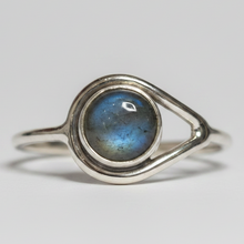 Load image into Gallery viewer, Labradorite Sterling Silver ring size 3, 4, 5, 6, 8, 9, 10, 13    BR034

