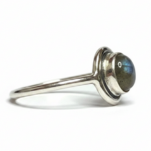 Load image into Gallery viewer, Labradorite Sterling Silver ring size 3, 4, 5, 6, 8, 9, 10, 13    BR034

