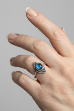 Load image into Gallery viewer, Labradorite Sterling silver ring sizes 4, 11, 12, 13, 14 (BR006)
