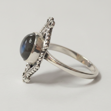 Load image into Gallery viewer, Labradorite Sterling silver ring sizes 4, 11, 12, 13, 14 (BR006)
