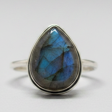Load image into Gallery viewer, Labradorite Sterling silver ring sizes 6, 13, 14 (BR019)
