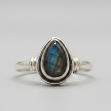 Load image into Gallery viewer, Labradorite Sterling silver ring sizes  6, 12, 13, 14 (BR010)
