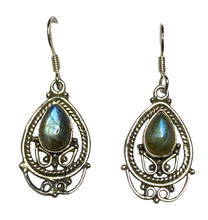 Load image into Gallery viewer, Labradorite sterling silver earrings ER145
