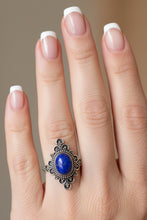 Load image into Gallery viewer, Lapis lazuli sterling silver ring size 7  G70
