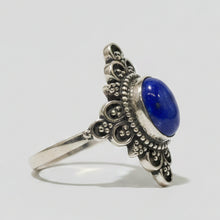 Load image into Gallery viewer, Lapis lazuli sterling silver ring size 7  G70
