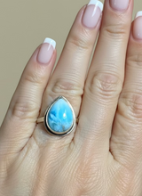 Load image into Gallery viewer, Larimar Sterling Silver ring size  6, 7, 9, 13   BR039
