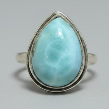 Load image into Gallery viewer, Larimar Sterling Silver ring size  6, 7, 9, 13   BR039

