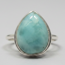 Load image into Gallery viewer, Larimar Sterling silver ring sizes 6, 8, 11, 13, 14 (BR020)
