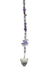 Load image into Gallery viewer, Leopard Crystal Suncatcher decorated with amethyst gemstones CH25

