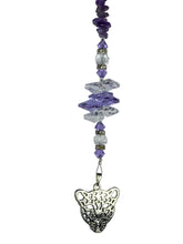 Load image into Gallery viewer, Leopard Crystal Suncatcher decorated with amethyst gemstones CH25
