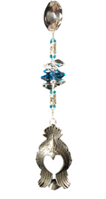 Load image into Gallery viewer, Eagle suncatcher is decorated with crystals and Turquoise gemstones
