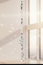 Load image into Gallery viewer, OM Crystal Suncatcher decorated with rose Quartz gemstones CH7
