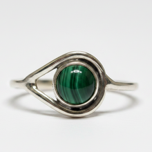 Load image into Gallery viewer, Malachite Sterling Silver ring size 5, 6, 7, 11, 13   BR035
