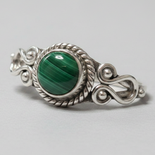Load image into Gallery viewer, Malachite Sterling silver ring sizes 4, 5, 13, 14 (BR001)
