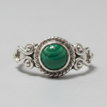 Load image into Gallery viewer, Malachite Sterling silver ring sizes 4, 5, 13, 14 (BR001)
