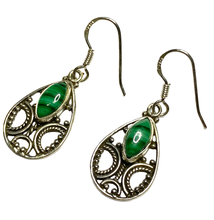 Load image into Gallery viewer, Malachite sterling silver earrings ER106
